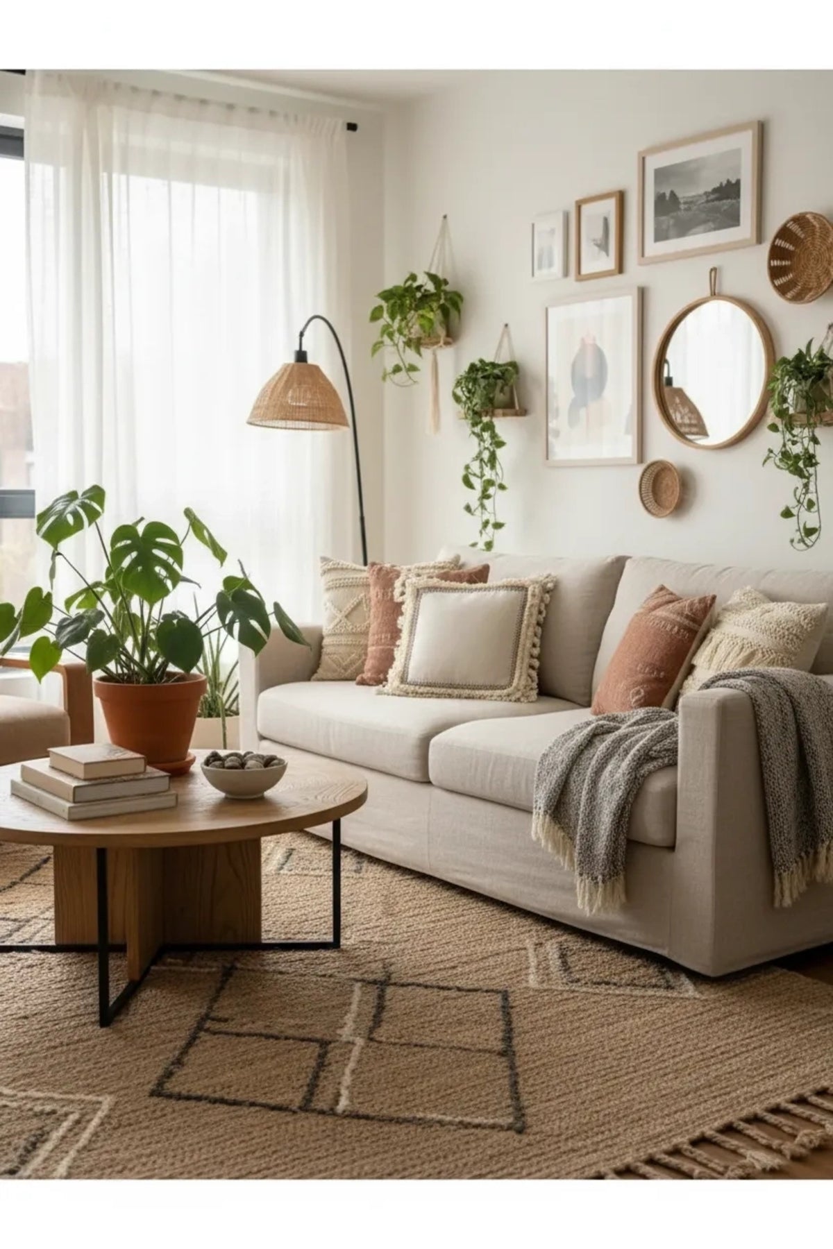 Dört Kenar Püsküllü Keten Krem Kırlent Kırlent Kılıfı43x43][