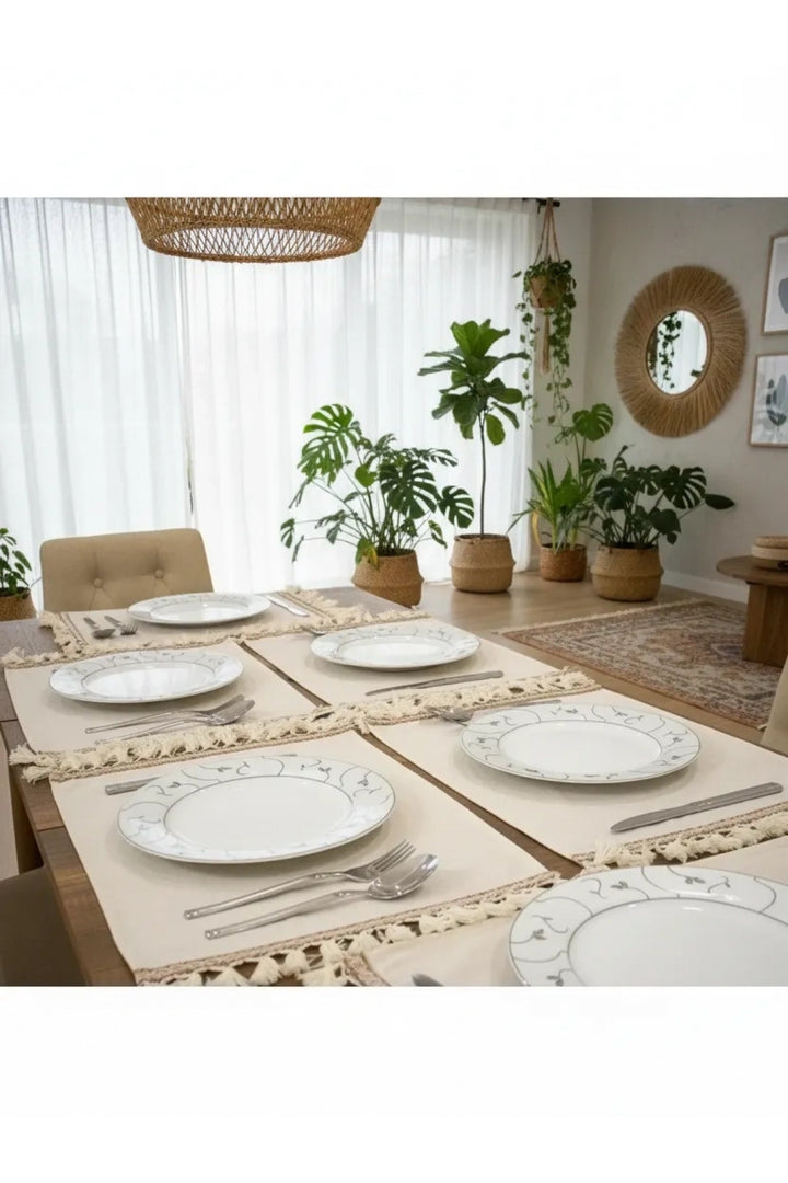 6lı Keten Amerikan Servis Seti 35x55