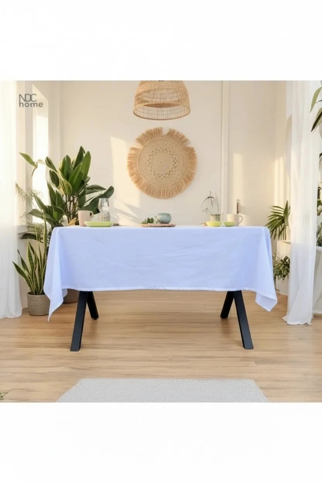 Premium Keten Beyaz (DÜZ) Masa Örtüsü
