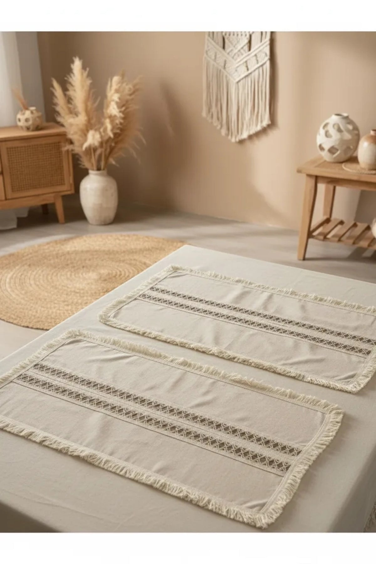 Ham Keten Krem 2li Vintage Runner ()