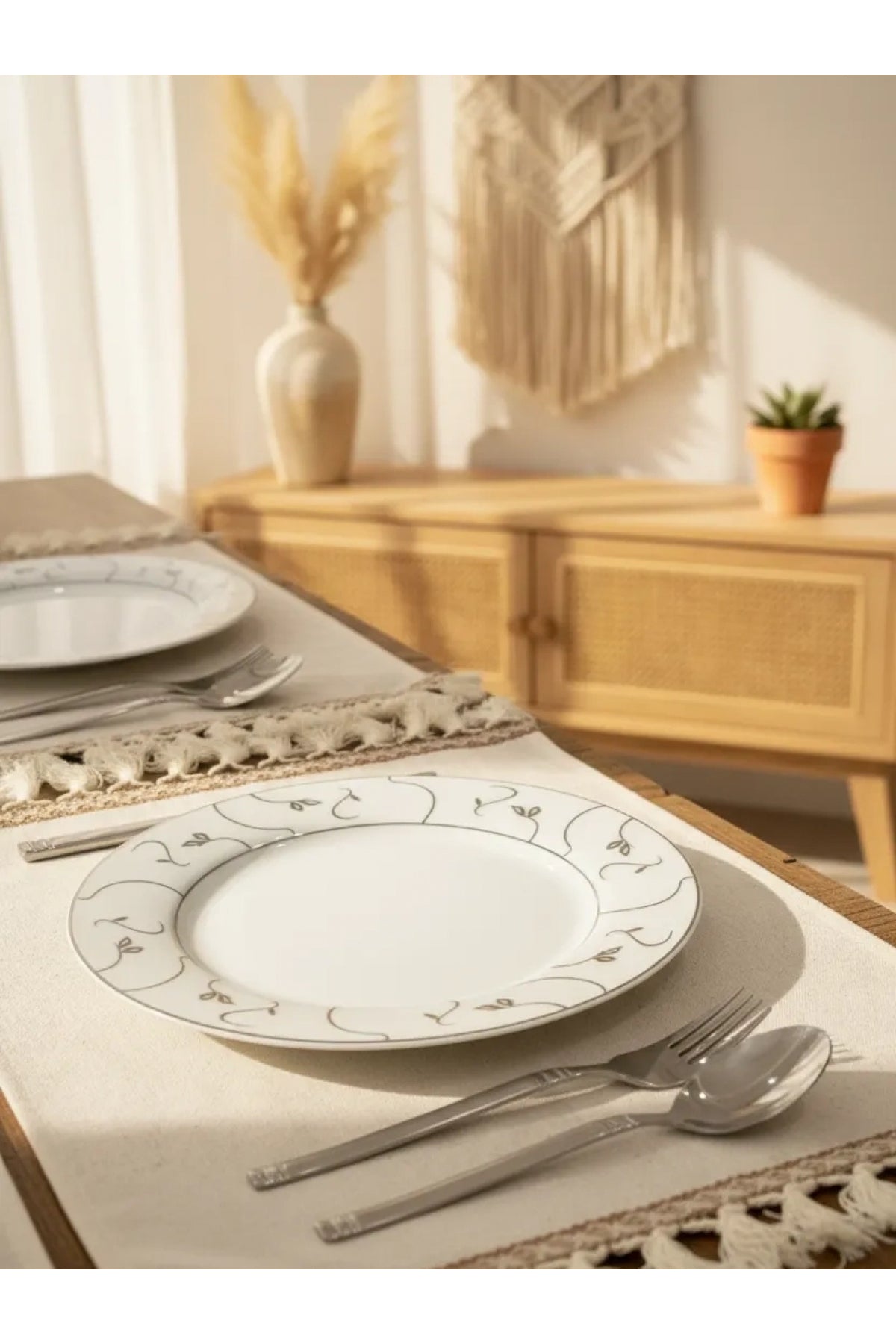 6lı Keten Amerikan Servis Seti 35x55