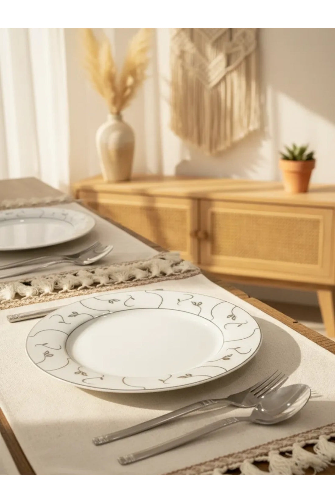 6lı Keten Amerikan Servis Seti 35x55