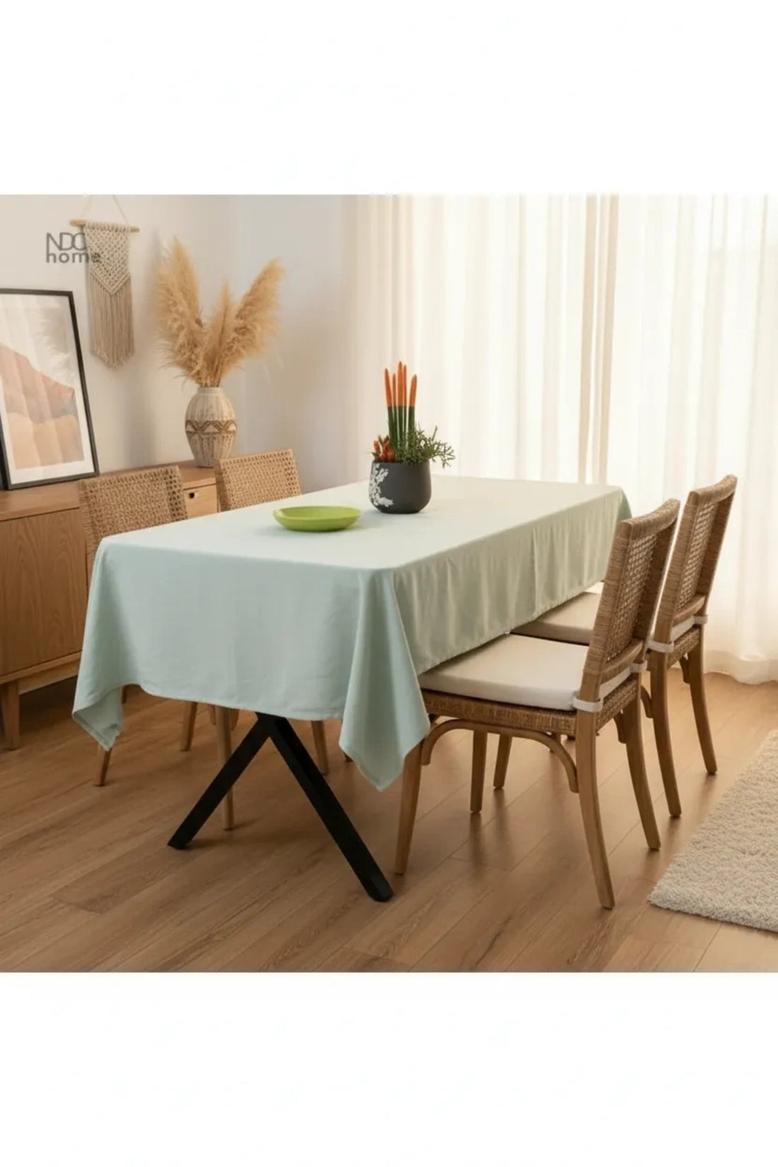 Premium Adaçayı Yeşili Keten (DÜZ) Masa Örtüsü