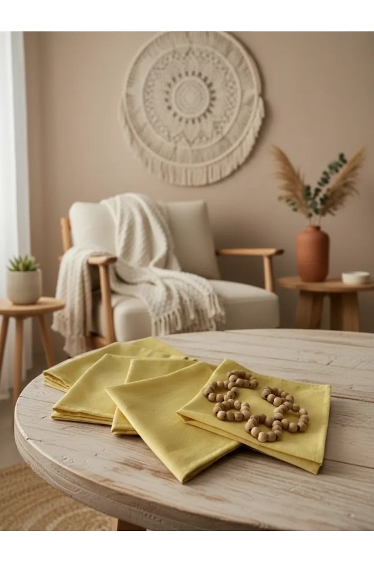 Sarı Premium 6lı (TOKA HEDİYELİ) Peçete Takımı 40x40
